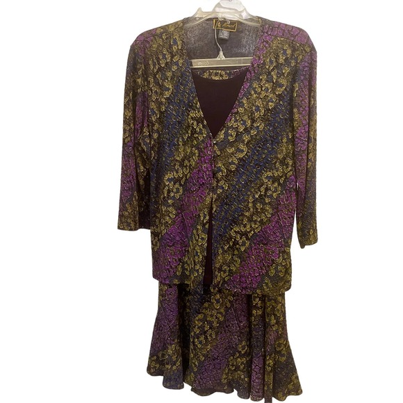Mirasol 2-Piece Set Skirt & Top Y2K Womens Sz Large Multicolor Floral .01#S-1421 - Picture 1 of 9